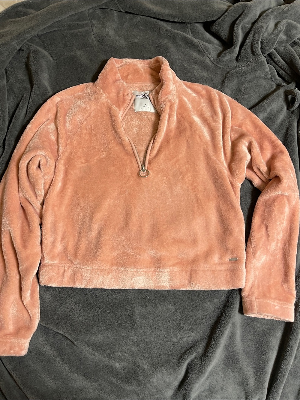 Hollister Plush Quarter-Zip Sweater - Peachy Pink
